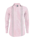 Camisa guayabera rosada en algodón sin bolsillos bordada slim fit hombre XS a 10XL