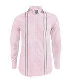 Camisa guayabera rosada en algodón sin bolsillos bordada slim fit hombre XS a 10XL