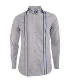 Camisa guayabera gris en algodón bordada sin bolsillos hombre XS a 10XL