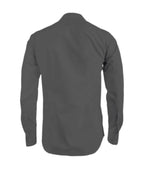 Camisa guayabera gris oscuro en algodón sin bolsillos bordada manga larga XS a 10XL