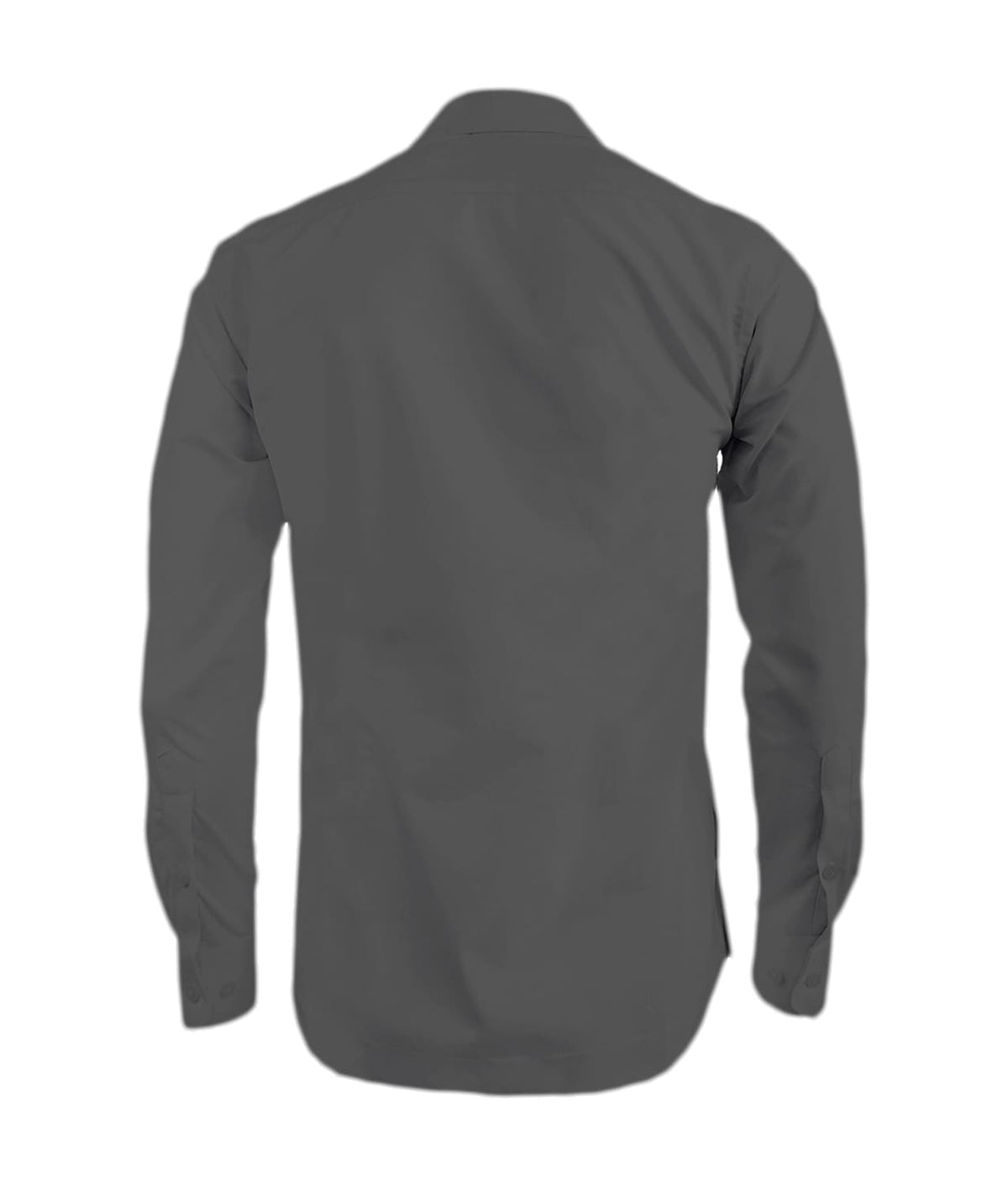 Camisa guayabera gris oscuro en algodón sin bolsillos bordada manga larga XS a 10XL