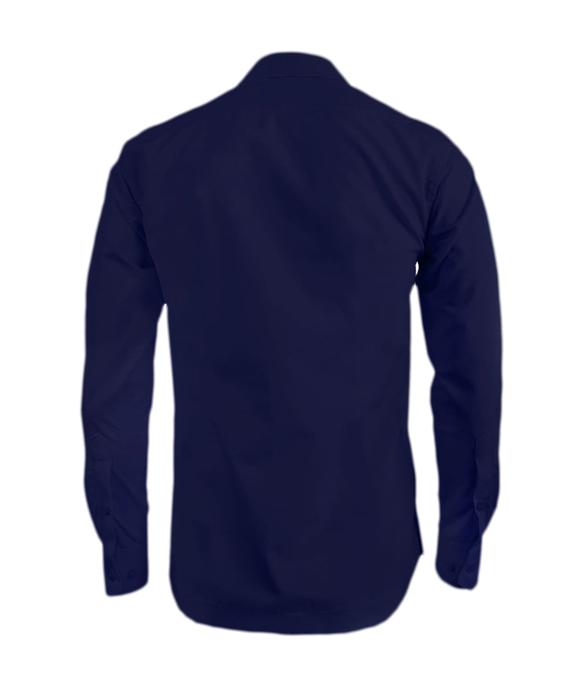 Camisa guayabera en algodón azul oscuro sin bolsillos bordada manga larga XS a 10XL