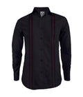 Camisa guayabera en algodón negra bordada sin bolsillos manga larga XS a 10XL