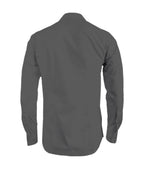 Guayabera alforzas gris oscuro con 2 bolsillos manga larga hombre XS a 10XL