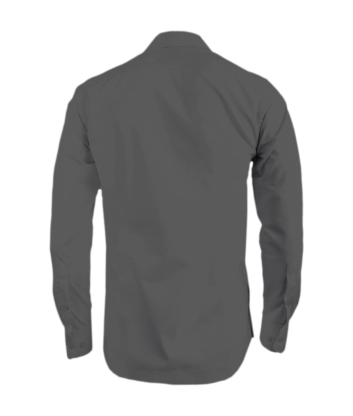 Guayabera alforzas gris oscuro con 2 bolsillos manga larga hombre XS a 10XL