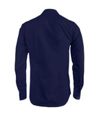 Guayabera alforzas azul oscuro con 2 bolsillos manga larga hombre XS a 10XL