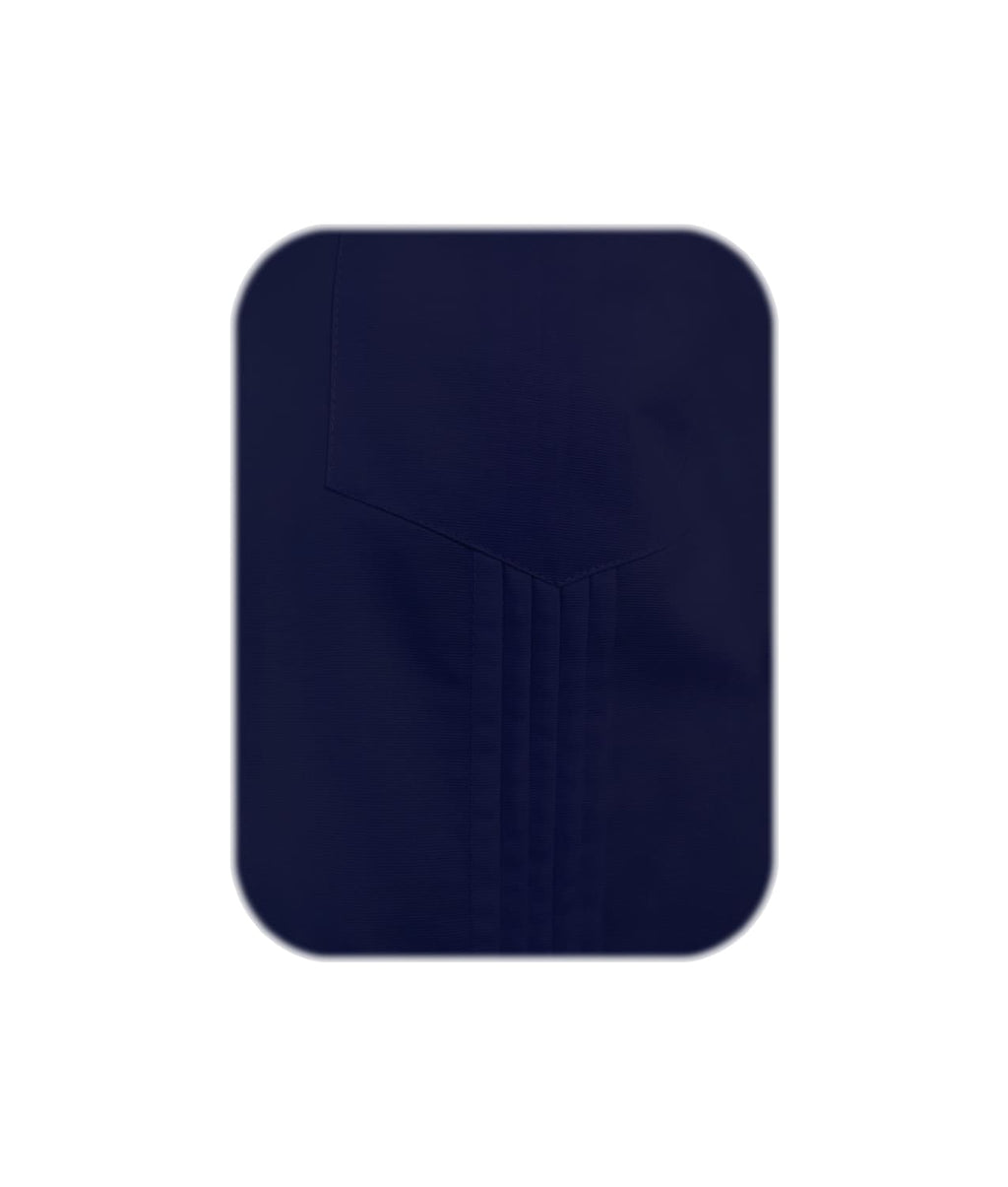 Guayabera alforzas azul oscuro con 2 bolsillos manga larga hombre XS a 10XL
