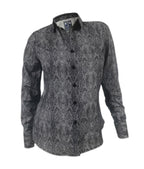Camisa blusa gris estampado animal print manga larga mujer XS a 10XL