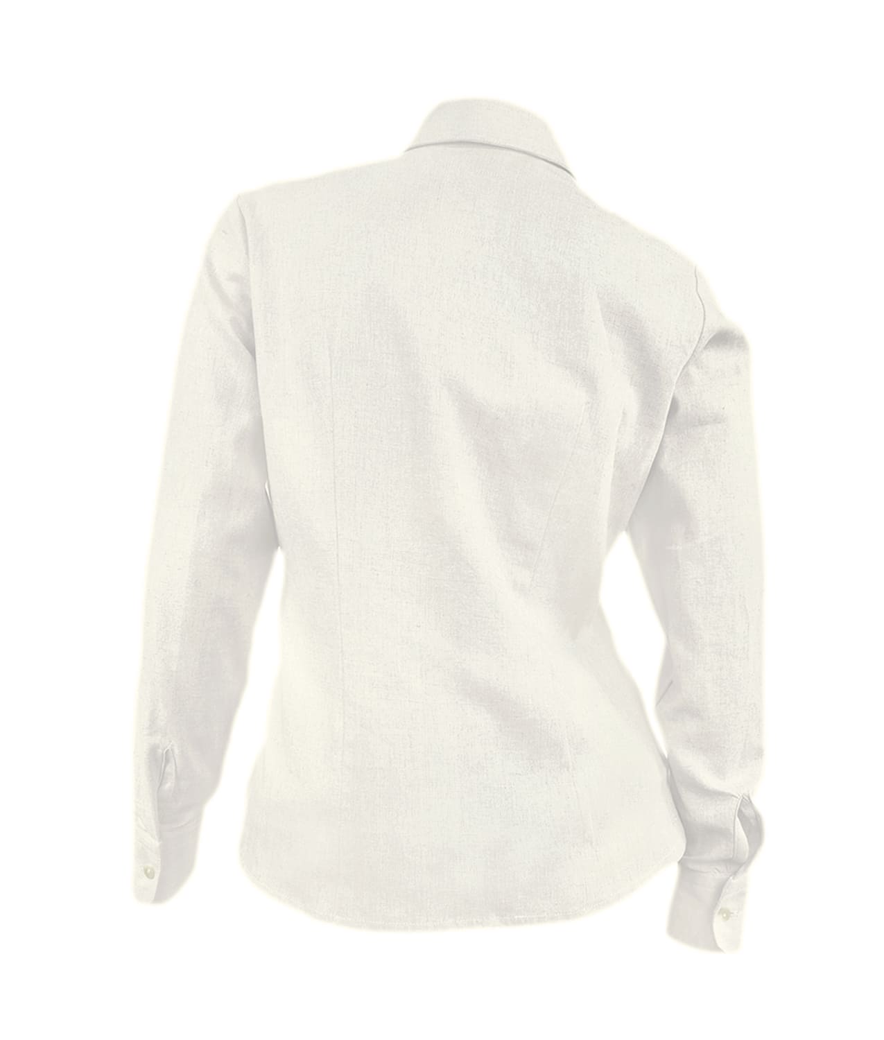 Camisa blusa botones artesanales color marfil en 100% lino oficina mujer XS a 10XL