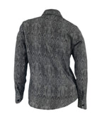 Camisa blusa gris estampado animal print manga larga mujer XS a 10XL