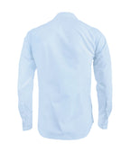 Guayabera alforzas azul claro con 2 bolsillos manga larga hombre XS a 10XL