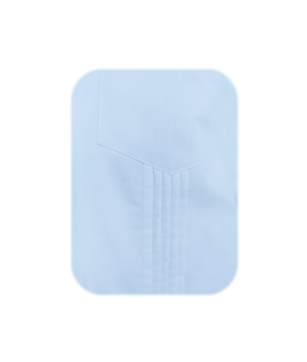Guayabera alforzas azul claro con 2 bolsillos manga larga hombre XS a 10XL