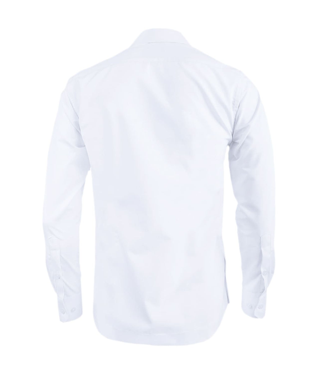 Camisa guayabera alforzas blanca con 2 bolsillos manga larga hombre XS a 10XL