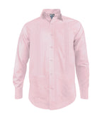 Guayabera alforzas rosado con 2 bolsillos manga larga hombre XS a 10XL