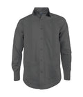 Guayabera alforzas gris oscuro con 2 bolsillos manga larga hombre XS a 10XL