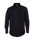 Guayabera alforzas negra con 2 bolsillos manga larga hombre XS a 10XL