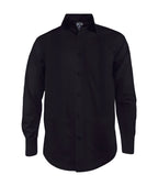 Guayabera alforzas negra con 2 bolsillos manga larga hombre XS a 10XL
