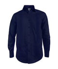 Guayabera alforzas azul oscuro con 2 bolsillos manga larga hombre XS a 10XL
