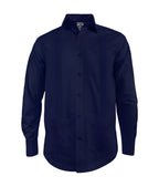 Guayabera alforzas azul oscuro con 2 bolsillos manga larga hombre XS a 10XL