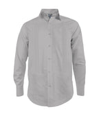 Guayabera alforzas gris claro con 2 bolsillos manga larga hombre XS a 10XL