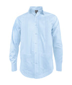 Guayabera alforzas azul claro con 2 bolsillos manga larga hombre XS a 10XL
