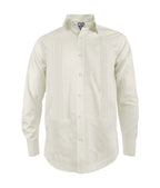 Guayabera alforzas marfil con 2 bolsillos manga larga hombre XS a 10XL
