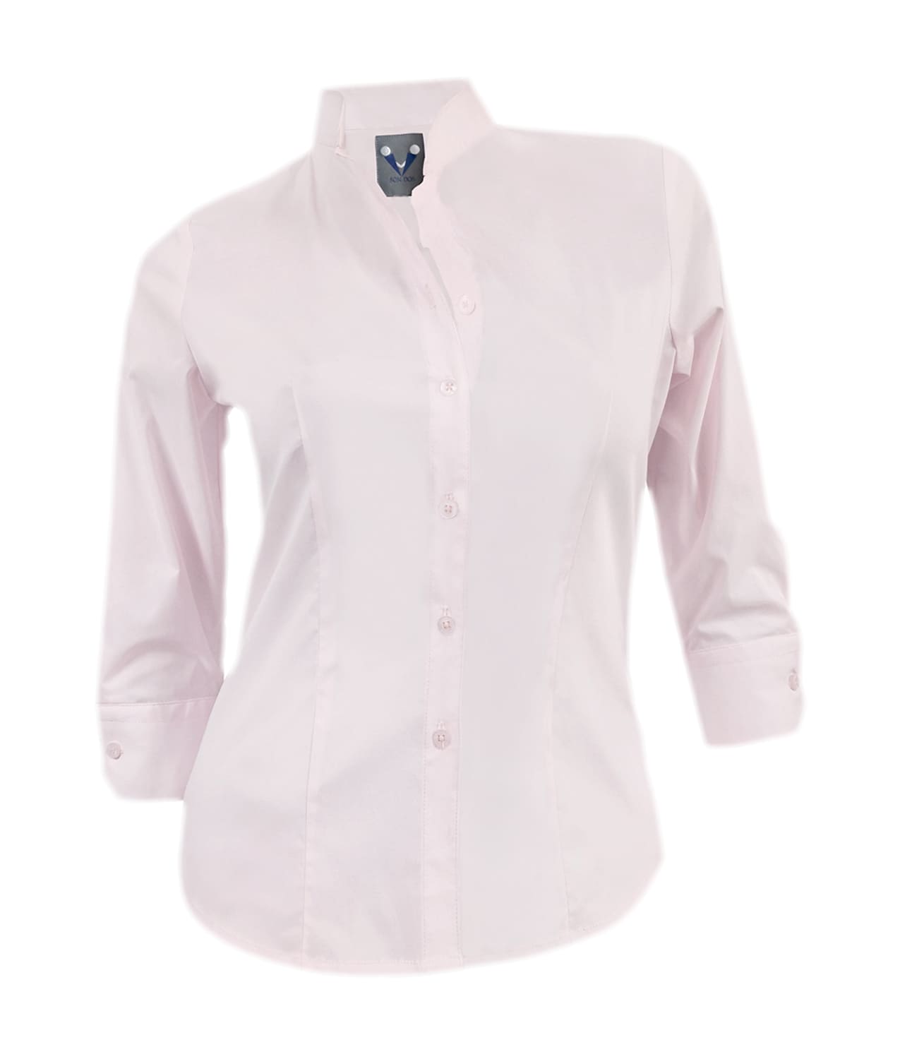 Camisa blusa rosada en algodón stretch manga 3/4 para mujer XS a 10XL