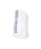 Camisa guayabera lino blanco con bolsillos bordada manga larga XS a 10XL