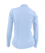 Camisa blusa azul claro bordada en algodón manga larga mujer XS a 10XL