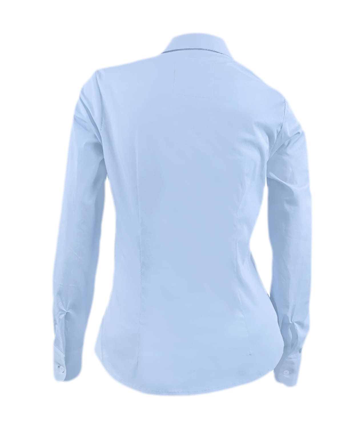 Camisa blusa azul claro bordada en algodón manga larga mujer XS a 10XL