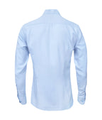 Camisa guayabera lino azul con bolsillos bordada manga larga XS a 10XL