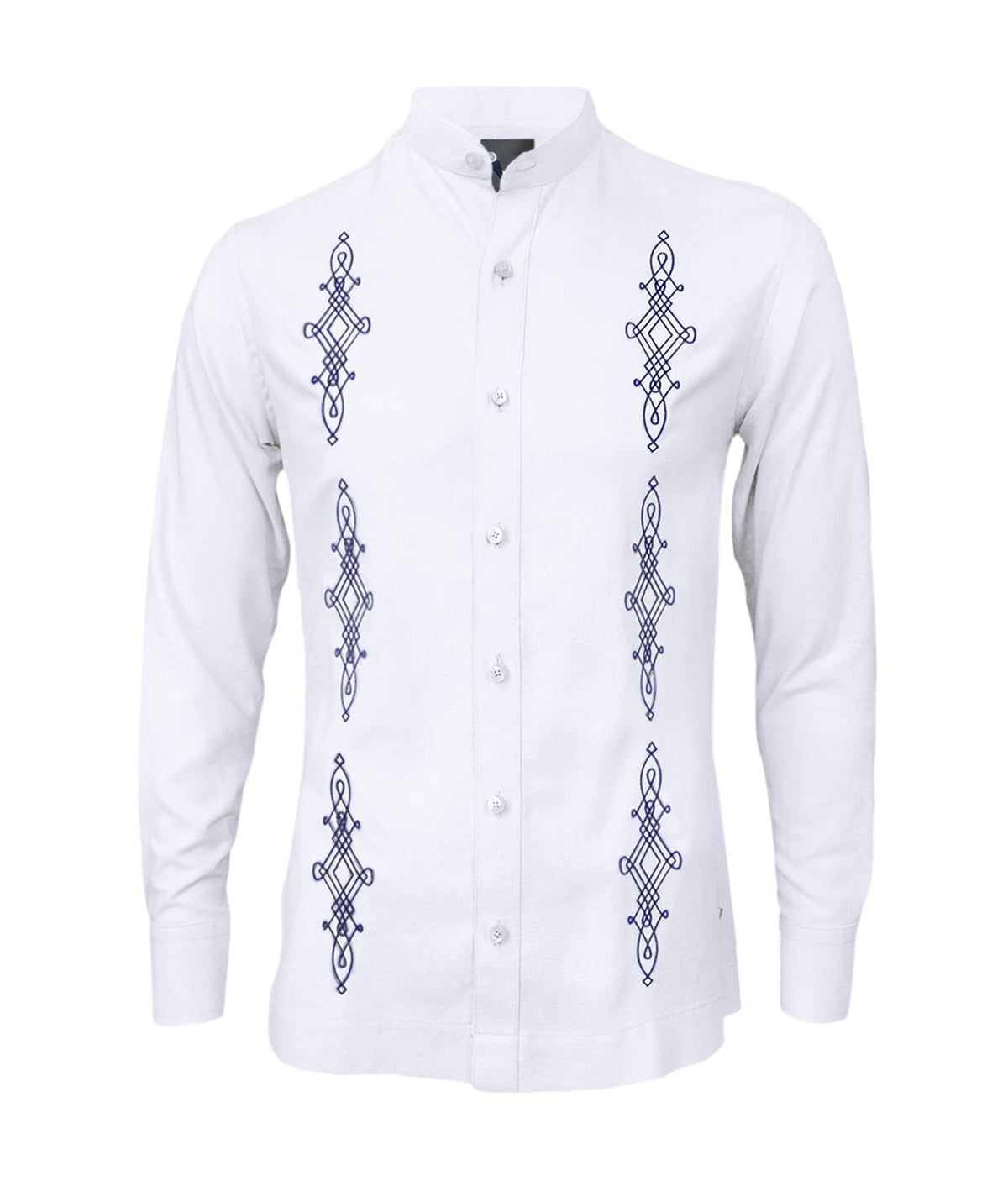 Camisa guayabera lino blanco bordada manga larga hombre XS a 10XL