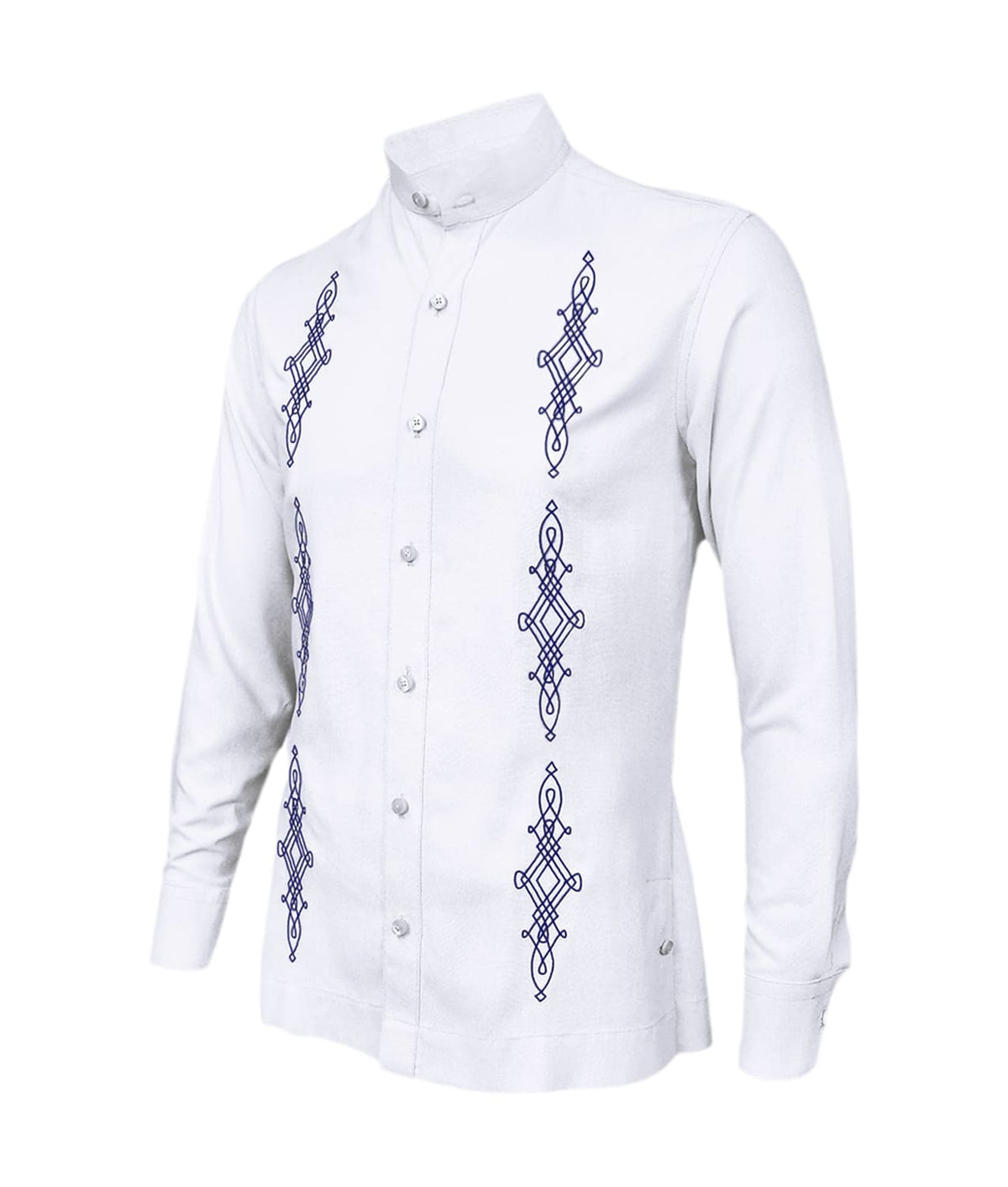 Camisa guayabera lino blanco bordada manga larga hombre XS a 10XL