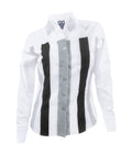 Camisa blusa blanca de rayas en algodón stretch manga larga mujer XS a 10XL
