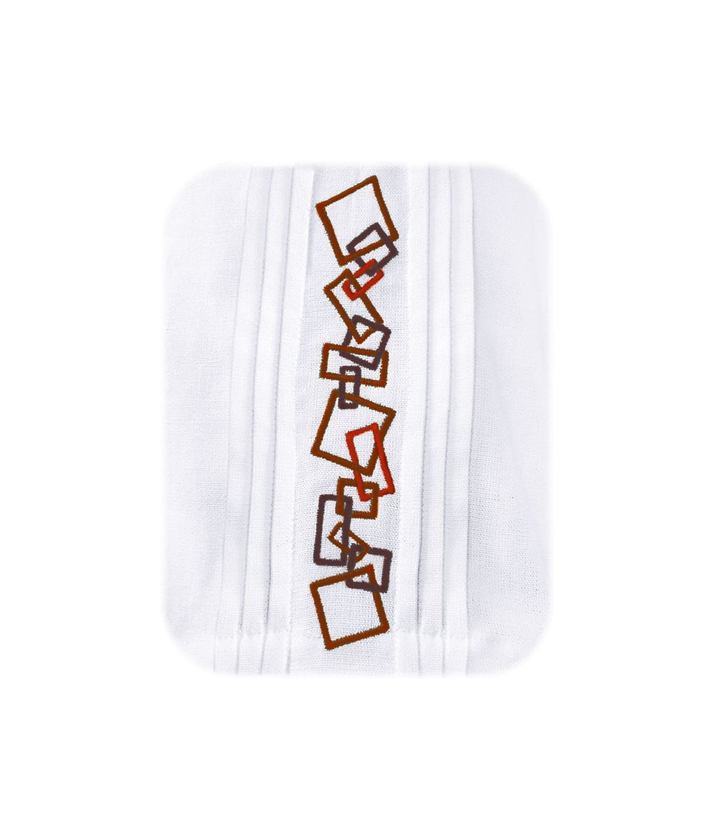 Camisa guayabera lino blanco con alforzas bordada manga larga XS a 10XL
