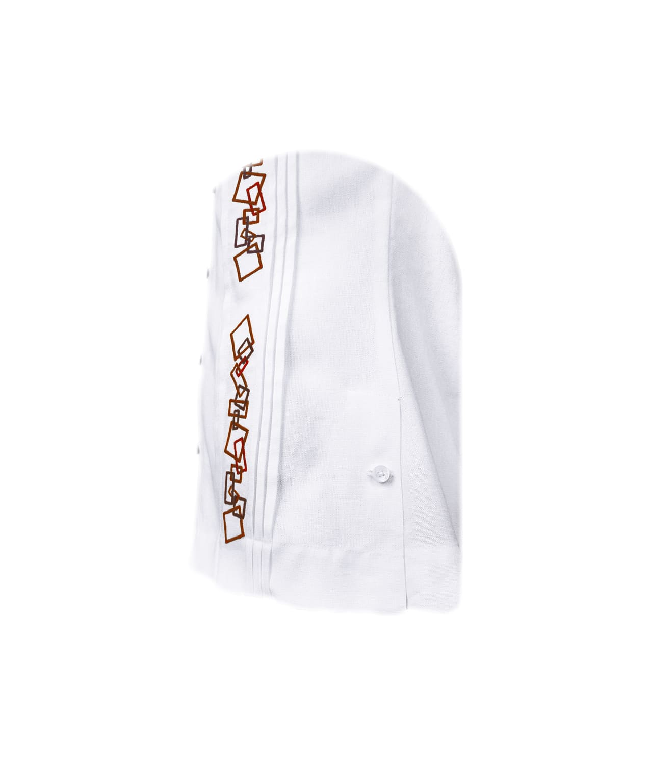 Camisa guayabera lino blanco con alforzas bordada manga larga XS a 10XL