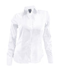Camisa blusa blanca con botonadura escondida manga larga para mujer XS a 10XL