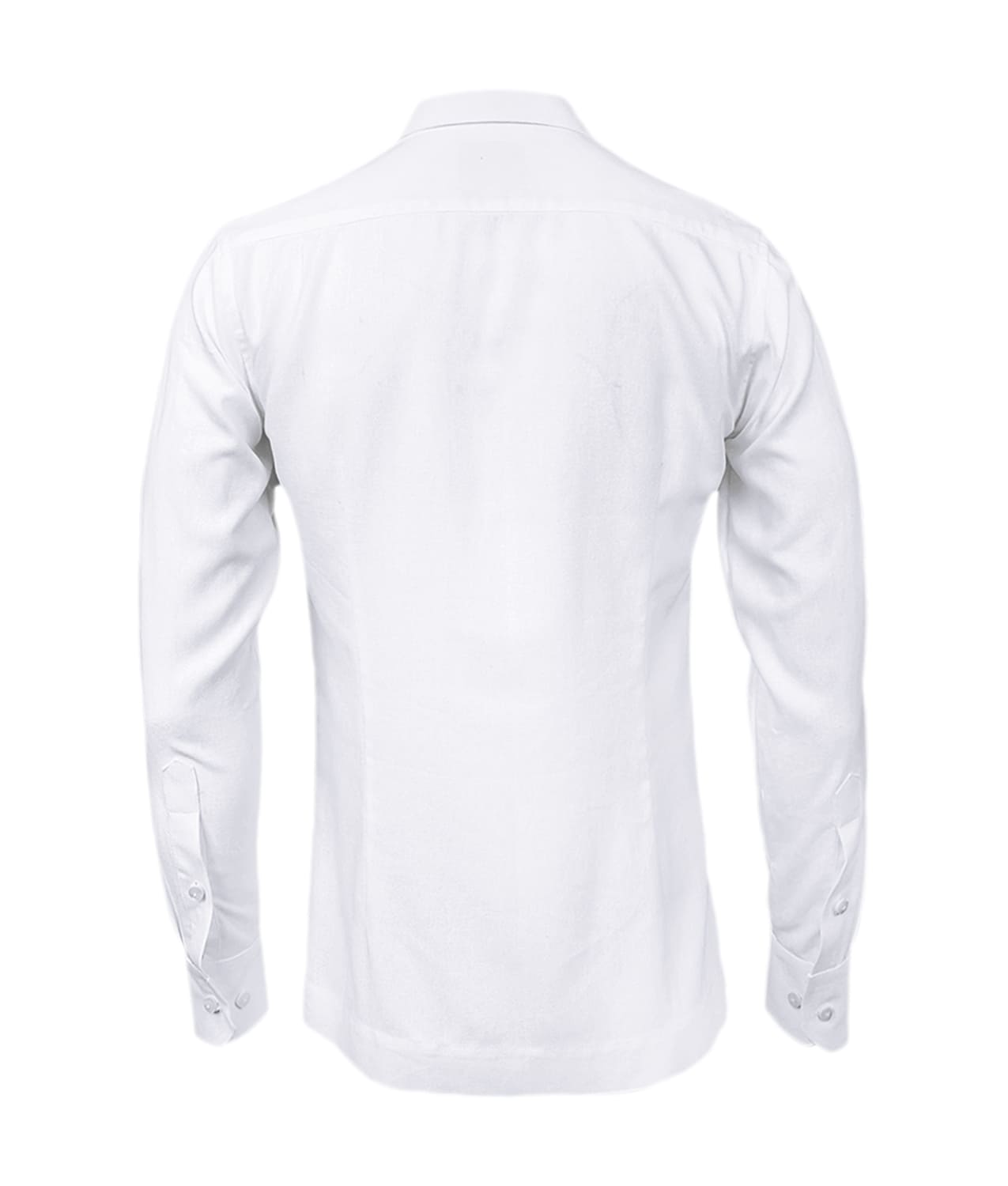 Camisa guayabera lino blanco con alforzas bordada manga larga XS a 10XL
