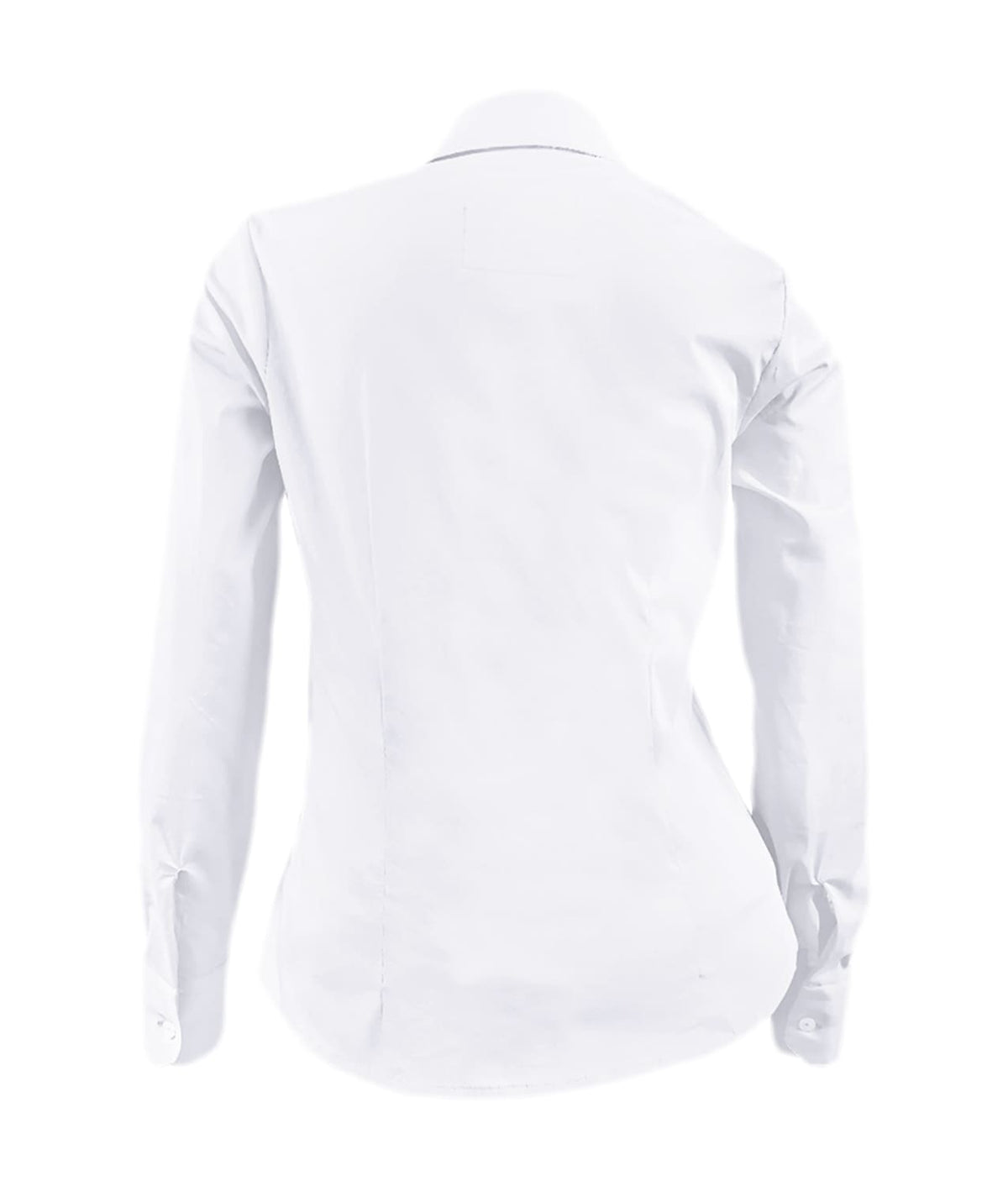 Camisa blusa blanca de rayas en algodón stretch manga larga mujer XS a 10XL