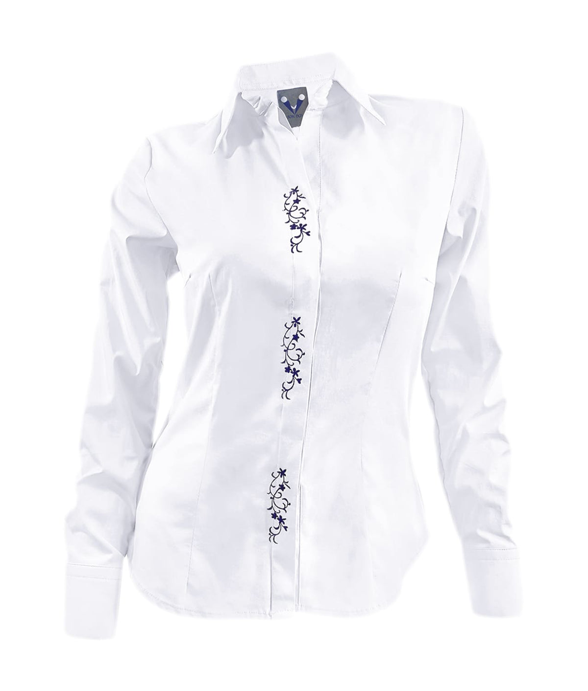 Camisa blusa blanca bordada en algodón manga larga mujer XS a 10XL