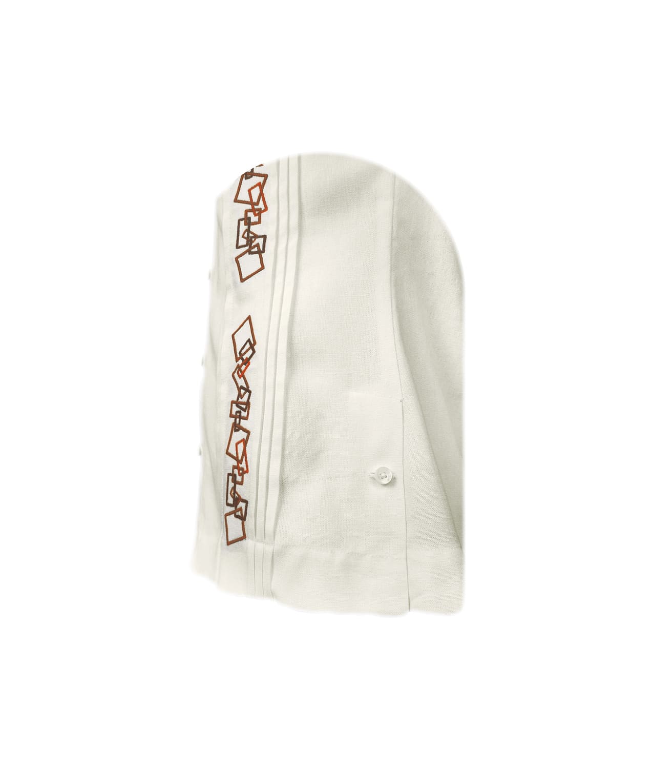Camisa guayabera lino marfil alforzas bordada manga larga XS a 10XL