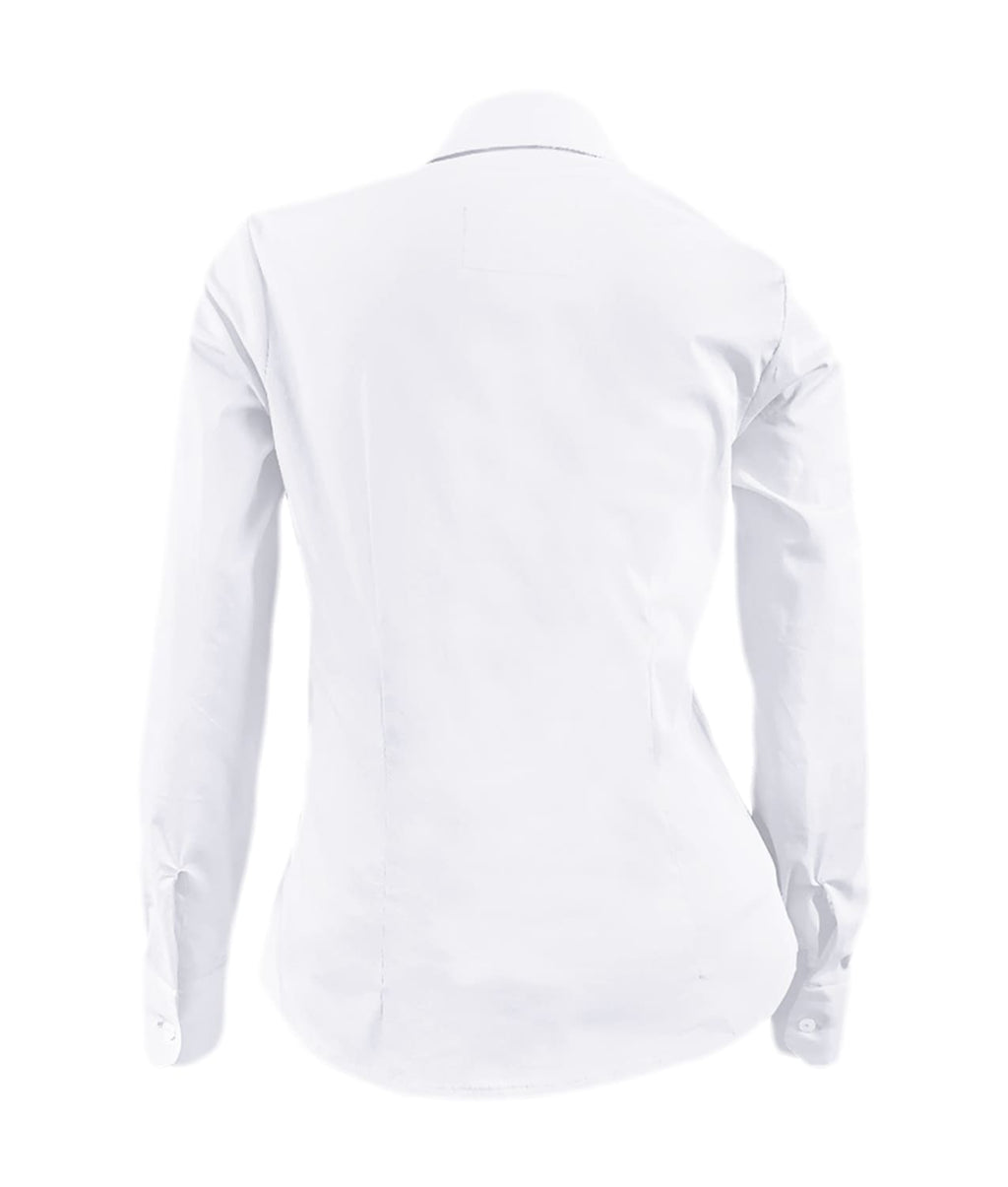 Camisa blusa blanca con botonadura escondida manga larga para mujer XS a 10XL