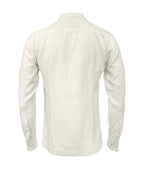 Camisa guayabera lino marfil alforzas bordada manga larga XS a 10XL