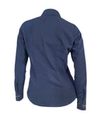 Camisa blusa denim azul silueta entallada manga larga mujer XS a 10XL