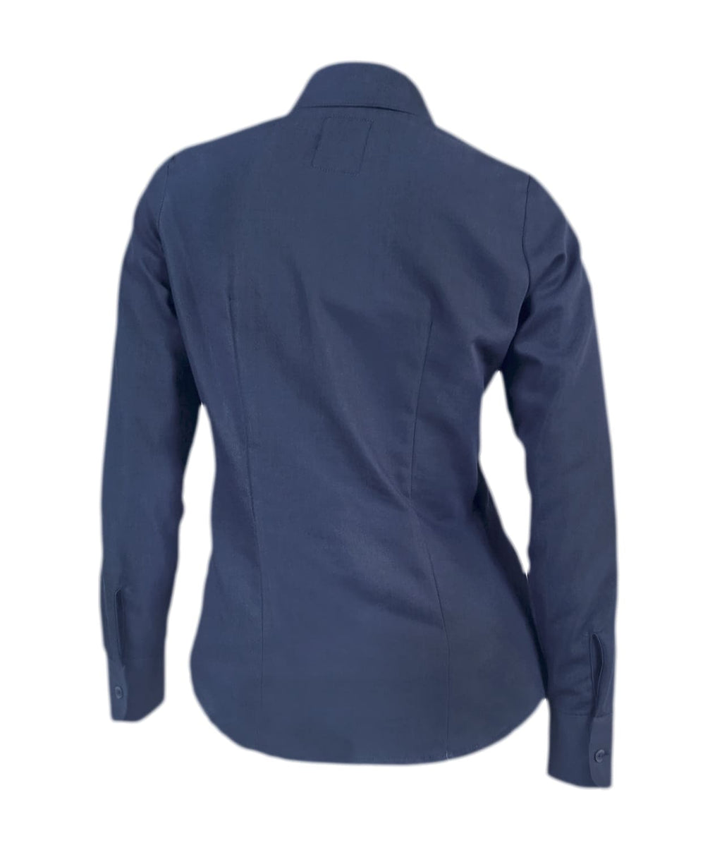 Camisa blusa denim con bolsillos bordada manga larga mujer XS a 10XL