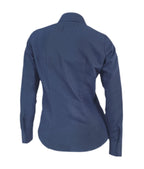 Camisa blusa en denim azul oscuro con contraste manga larga mujer XS a 10XL