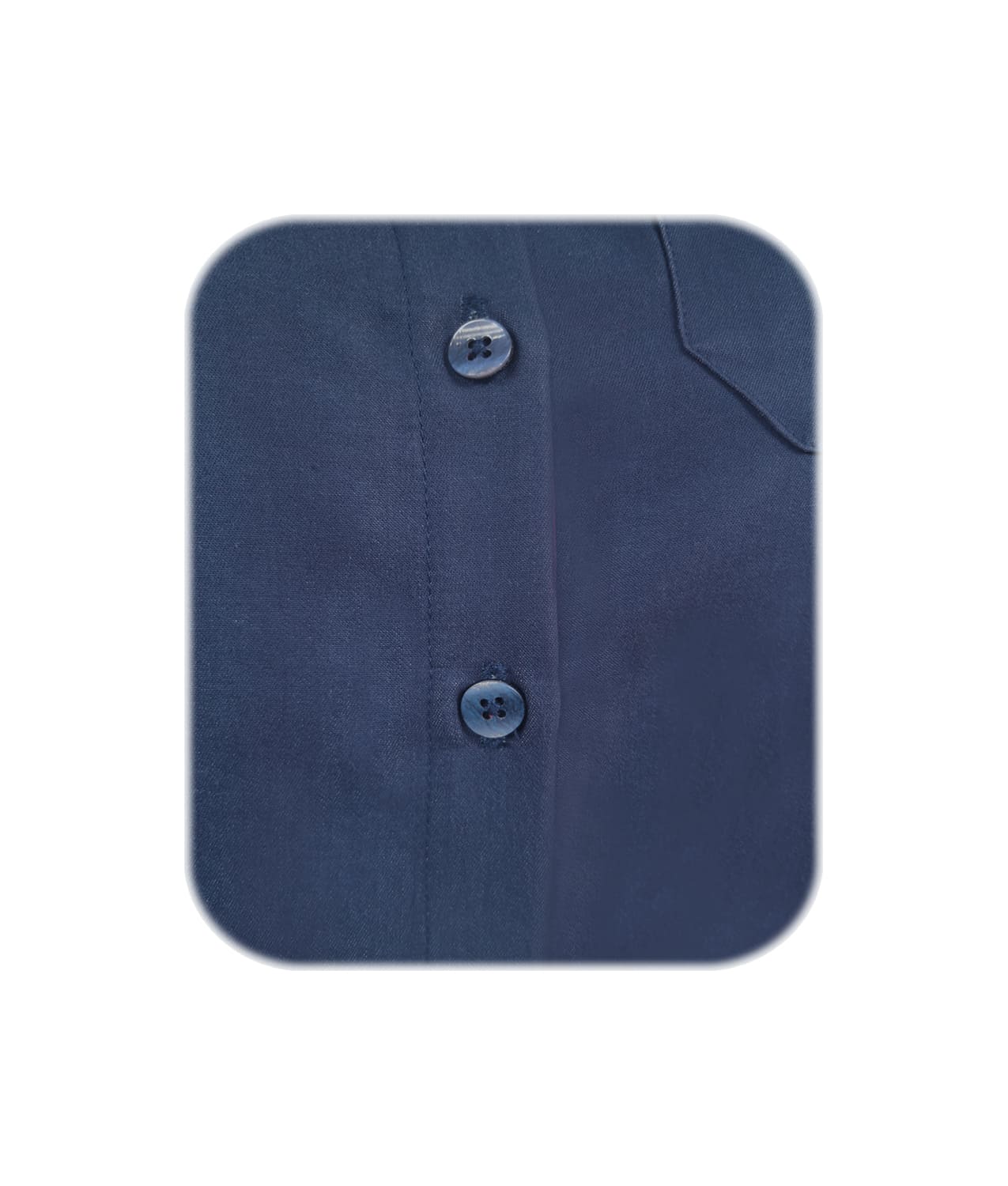 Camisa blusa en denim azul oscuro con contraste manga larga mujer XS a 10XL