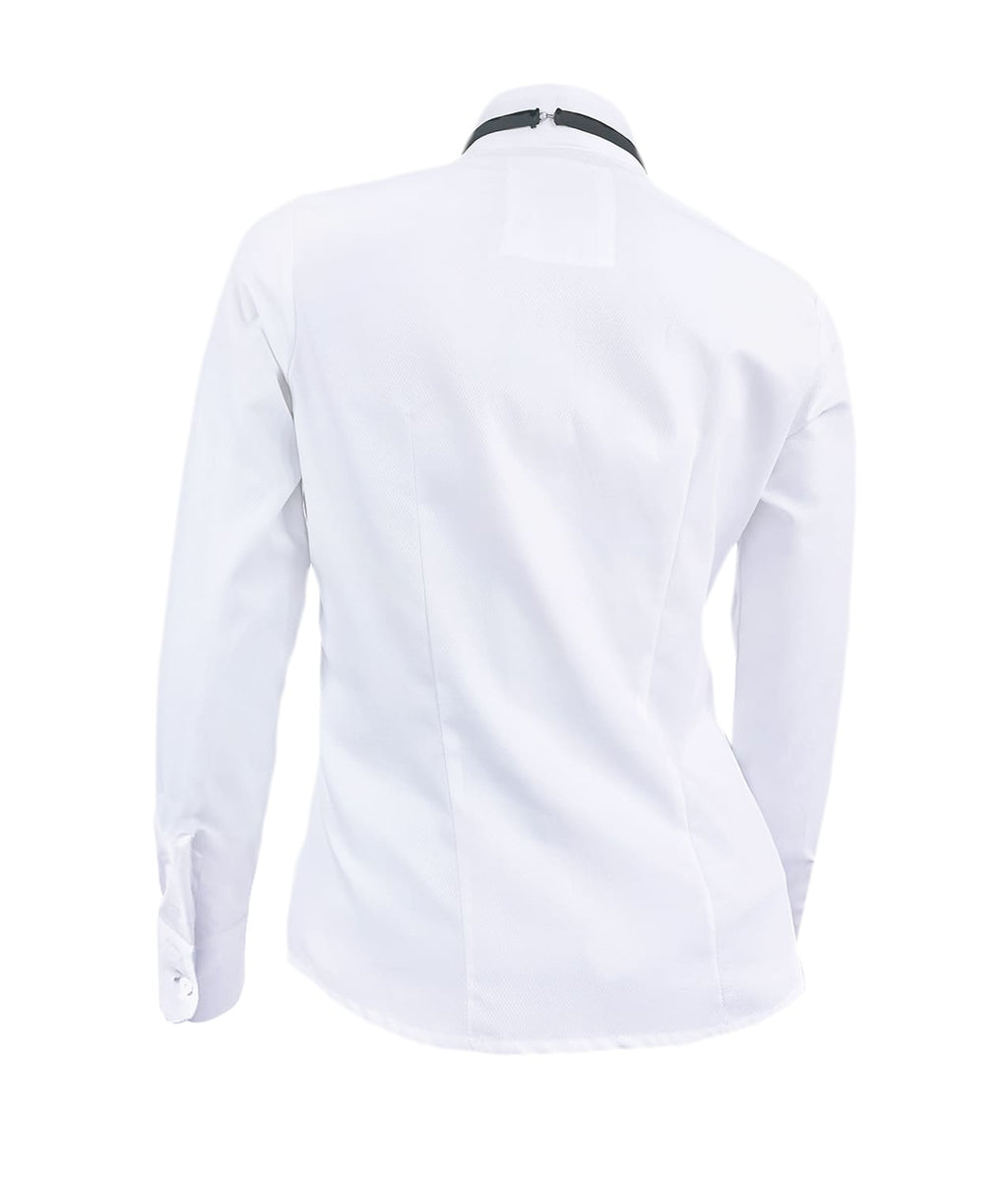 Camisa smoking blanca puño clásico manga larga para mujer XS a 10XL