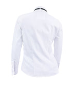 Camisa smoking blanca puño clásico manga larga para mujer XS a 10XL