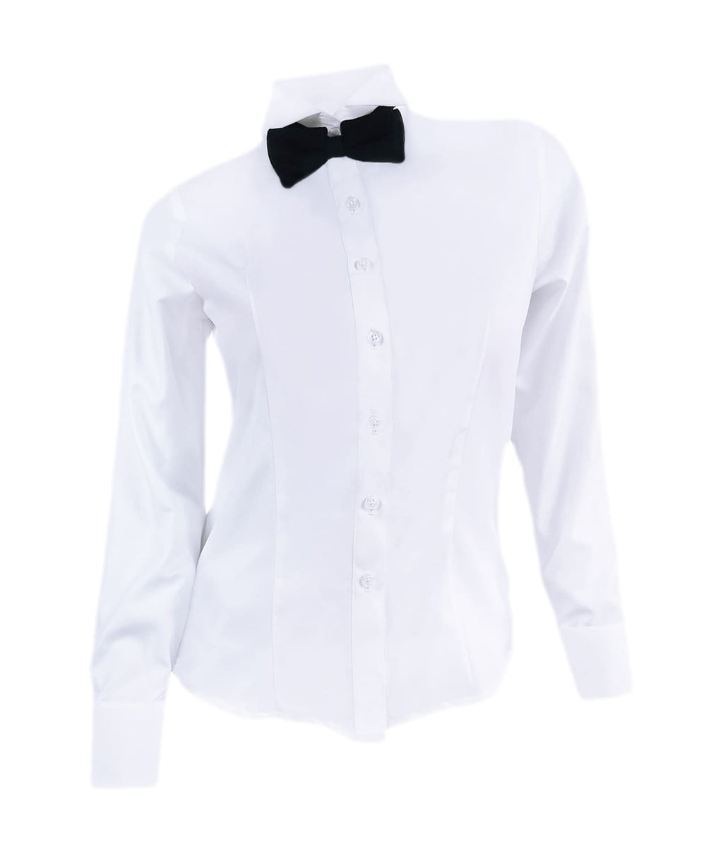 Camisa smoking blanca puño clásico manga larga para mujer XS a 10XL